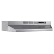 Broan 24" Wide Steel Non Ducted Under Cabinet Range Hood with Charcoal Filter and Axial Fan from the Economy Collection Stainless Finish